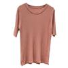 Camisa de Mujer Verano 2024 Nueva Coreana Holgada Manga de Cinco Cuartos Camiseta de Seda de Hielo Top de Punto Base Trbottomy