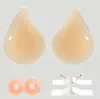 Almohadillas de silicona para realzar los senos con forma de gota de agua, invisibles, sin costuras, transpirables, realzadoras, almohadillas de silicona para sujetador