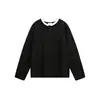 North Boundary Ropa para Hombre Estilo Americano Marca de Tendencia Otoño 2025 Nueva Camiseta de Manga Larga con Cuello Henley Vintage Top Unisex Falso de Dos Piezas