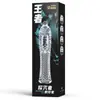 Condón de Diente de Lobo Vibratorio Largo para Hombres, Barrera de Prepucio para Adultos, Juguete Sexual para Parejas