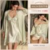 Pijama Sexy para Mujer Xian Yi, Bata de Noche Avanzada de Encaje Puro con Tirantes y Almohadilla en el Pecho, Traje de Ropa para el Hogar de Manga Larga 663
