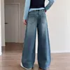 Pantalones de Mezclilla Anchos Bordados con Estrellas para Niñas, Estilo Primavera y Otoño, Pantalones Rectos Sueltos de Moda Coreana para Niños Mayores