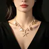 Collar transfronterizo de estilo oceánico de doble capa europeo y americano para mujer, con estrellas de mar, conchas y perlas, adecuado para vacaciones