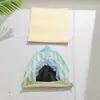 Tienda de Campaña Refrigerante para Gatos Primavera y Verano Nido con Alfombrilla Refrigerante de Doble Cara Casa Cerrada para Gatos Extraíble y Lavable Cama para Perros Pequeños y Medianos