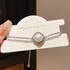 Estilo Lujo Ligero Diamante Incrustado Perla de Imitación Corazón Rombo Redondo Pulsera Barroco Francés Retro Elegante Joyería de Gama Alta