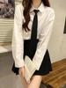 Camisa Uniforme Jk para Mujer de Manga Larga Primavera y Verano Nueva Holgada Estudiante Blanca Camisa Base Top Exportación Dropshipping