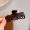 Pinza para el pelo cuadrada gruesa de material de PC texturizado estilo coreano, pinza de tiburón versátil y de alta gama para la parte posterior de la cabeza, pasador grande de color sólido