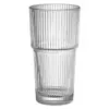 Vaso de Vidrio Transparente con Rayas Verticales Estilo Ins, Vaso Doméstico de Gran Capacidad con Popote, Alto Valor Estético, Adecuado para Bebidas Frías, Jugos y Café