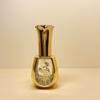 Botella de perfume de 10 ml, botella de spray de vidrio color rosa, electrochapado dorado tallado, botella secundaria de viaje, botella de perfume, comercio exterior