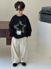 Moletom Infantil 2026 Estilo Outono Versão Coreana com Estampa de Estrela de Cinco Pontas para Meninos e Meninas, Moletom Infantil Soltinho de Gola Redonda