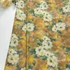 Pintura a óleo vintage com padrão floral, tecido jacquard de seda e brocado da Dinastia Song, adequado para casacos femininos, vestidos, coletes e Hanfu, com uma textura crocante