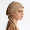 Nuevo Estilo Pañuelo para la Cabeza Elástico con Cinta Sombrero Cruzado Europeo y Americano Tela Plegada Turbante Sombrero de Moda Versátil Estilo Étnico Pañuelo para la Cabeza Sombrero