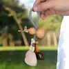 Kit de Materiais para Sino de Vento Criativo com Casca de Fruta Natural DIY Enfeite para Pendurar no Carro Artesanato Pai e Filho Sino de Sementes Bolsa Pingente
