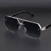 Nuevas Gafas de Sol Personalizadas de Media Montura para Hombre 2025, Gafas Especiales para Conducir, Cara Grande, Aspecto Adelgazante, Tendencia Anti-UV