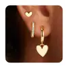Novos Brincos Pingente Coração com Strass de Cobre Estilo Levemente Luxuoso para Comércio Exterior Acessório de Moda Tendência Personalidade Temperamento Moda