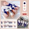 Esmalte de uñas exclusivo transfronterizo Parche de uña postiza de cuadros con pedrería Día de San Valentín ventas directas de fábrica de esmalte de uñas