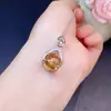 Ventas Directas de Fábrica, Suministro Directo de Collar de Citrino Natural, Colgante de Cristal para Mujer, Joyería Corta de Cadena para Clavícula, Regalo de Cumpleaños