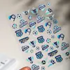 Adesivos de Unhas Minimalistas com Elementos de Futebol em Relevo Copa do Mundo Adesivos de Troféu de Futebol Ins Adesivos para Planner DIY Concha