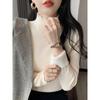 Chique Orelha Tricô Acolchoado Peça Única Veludo Slim-fit Quente Camada Interna Feminina Inverno Lã Camisola Interna
