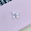 Aleación Plata Mate Rosa Diamante Mariposa Rosa Cereza Accesorios de Joyería DIY Accesorios para el Cabello Agujero para Funda de Teléfono Móvil Accesorios para Zapatos