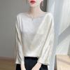 Satin de Seda Primavera y Verano Nuevo para Mujer Cuello Redondo Manga Corta Holgado Talla Grande Camiseta Top Fino de Nueve Mangas