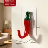 Popular colgador de abrigo con forma de chile, gancho de pared creativo sin taladro para entrada, colgador de llaves de pared