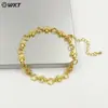 Wt-Jf369 Versátil Clásico Cotidiano Pequeño Aro Cruzado de Diseño Latón Ajustable 7 pulgadas Delgado Pulsera