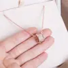Versión Alta CNC Collar de Cerámica Baojia para Mujer Oro Rosa Primavera Hombrecito Rojo Estilo Benéfico Cadena para Clavícula Cintura Pequeña