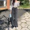 Jeans de Pierna Ancha con Forma de Pera de Talla Grande para Primavera, Otoño e Invierno Pantalones Rectos Blancos de Cintura Alta Elegantes para Mujer