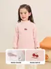 Camiseta de manga longa Kaka Panda forrada com fleece para meninos, segunda pele infantil, roupa de inverno, camiseta de manga longa para meninas, blusa de inverno para bebê
