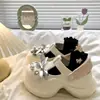 Nuevos Zapatos de Playa Simples Primavera/Verano Dos Tonos Zapatos con Agujeros para Exteriores Sandalias de Suela Gruesa para Mujer Chanclas para Mujer Sandalias para Mujer