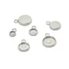 Venta Directa de Fábrica Colgante Redondo Base de Torno de Acero Inoxidable con Piedra de Tiempo de 4-10 mm en el Interior Accesorios para Joyería DIY