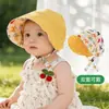 Gorro para bebé para primavera y otoño, sombrero solar para bebé con ala ancha, sombrero de sol de algodón para niñas, de doble cara, gorra estilo corte para niños para verano