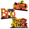 Decoraciones populares de madera transfronterizas para Halloween, manualidades de madera, sombreros de bruja de calabaza, decoraciones de mesa para fiestas