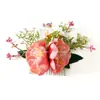 Peine para el cabello floral de estilo nuevo de verano con flores de azalea artificiales, accesorio para el cabello estilo hawaiano para sesión de fotos de vacaciones para mujeres