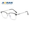 Montura de gafas retro para miopía para hombre, montura de gafas de medio aro para negocios, se puede equipar con lentes de miopía y filtro de luz azul, gafas decorativas Sven