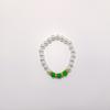 Colar terno de pérola de imitação com corrente de mãe corrente de clavícula para o dia das mães joia de diamante de calcedônia verde presente temperamento versátil