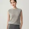 Chaleco de Punto con Cuello Redondo y Patrón de Diamantes Huecos Francés para Mujer 2026 Nuevas Llegadas de Verano Pequeño Adelgazante Top sin Mangas