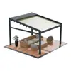 Toldo retráctil con diseño de plegado eléctrico, Parasol para balcón exterior de aleación de aluminio, Aislamiento térmico y protección contra la lluvia, La primera opción para el tipo retráctil