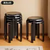 Taburete Redondo de Madera Maciza para Mesa de Comedor en Casa, Taburete de Comedor para Sala de Estar, Taburete Pequeño Engrosado Retro Estilo Chino, Taburete de Madera Maciza, Taburete Bajo Apilable
