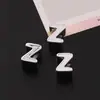 Letras Inglesas de Acrílico 26 Cuentas Plateadas con Agujero Pasante Colgante DIY Cadena de Teléfono Llavero Hebilla de Bolso Accesorios de Joyería