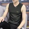 Camiseta de seda helada de secado rápido para hombre, nuevo modelo 2025, chaleco deportivo, top de running sin mangas para hombre