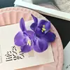 Pinza para el pelo de doble orquídea artificial estilo bohemio para primavera y verano, accesorio para el pelo de vacaciones, pinza para el pelo en la playa, flor para el pelo para mujer