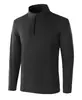Fleece leve dupla face com meio zíper, sem costura, masculino, manga longa, para esportes ao ar livre, elástico, quente, nylon-spandex, confortável, fleece, manga longa