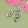 Pendente de Anel Oval com Zircônia Colorida Microincrustada Exquisito, Galvanizado com Ouro Verdadeiro 18k, Acessórios Semi-acabados para Brincos e Colares DIY