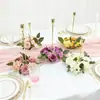 Guirlanda de Velas Simuladas 20cm Rosa Planta Verde Europeia Decoração de Natal Janela Mesa de Jantar Arranjo de Casamento Flores Artificiais