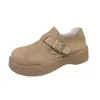 Populares Zapatos Birkenstock de Suela Gruesa para Mujer 2025 Otoño Nuevos Retro Versátiles Slip-On Zapatos Perezosos Birkenstock que Aumentan la Altura