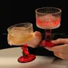 Vaso Alto de Vidrio con Diseño de Nicho Estilo Palacio con Diseño en Relieve, Copa de Vino Tinto, Vaso de Whisky, Juego de Copas para Cócteles de Bar
