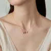 Yi Lu Yin Prata Esterlina S925 Banhado a Ouro Pingente de Turmalina Luxo Leve Flores Desabrochando Corrente para Clavícula Moda de Nicho Conjunto de Temperamento Colar