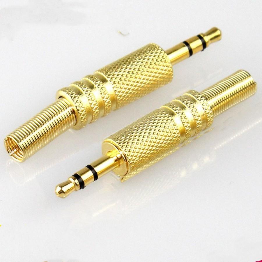 镀金3.5耳机插头3.5mm立体声小三芯插头双声道DIY3节